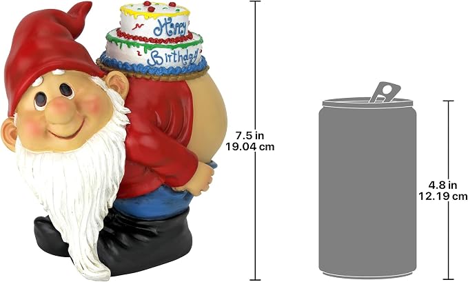 Design Toscano Loonie Moonie Happy Birthday Garden Gnome Statue