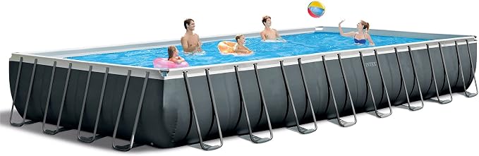 INTEX Ultra XTR 32ft x 16ft x 52in Above Ground Swimming Pool Set Bundle | 26373EH - 2800 GPH Sand Filter Pump, Ladder, Pool Cover & Ground Cloth with Maintenance Cleaning Kit (2-Pack) Included
