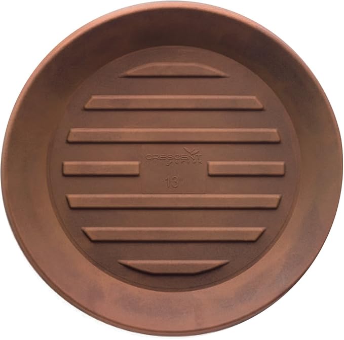 Crescent Garden Universal Round Planter Saucer, Durable Drainage Dish for Plant Pots, Heavy-Duty Plant Dishes Saucer, Indoor & Outdoor Plant Trays - Rust (15.5 inch Inner, 20 inch Outer Diameter)