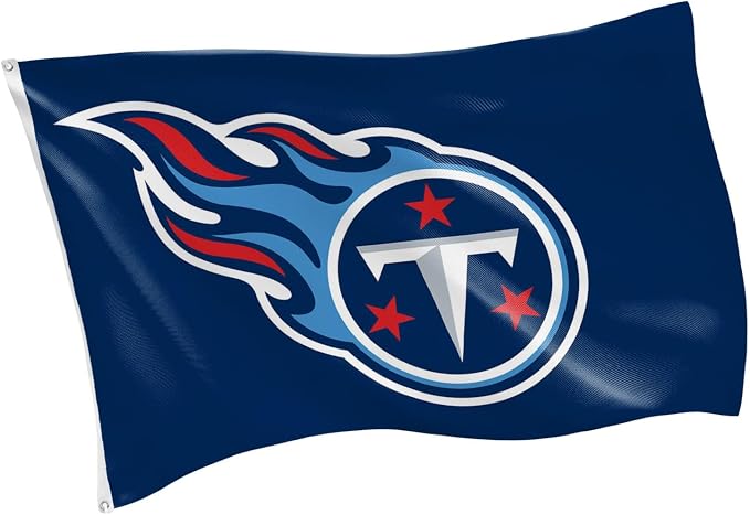 NFL Tennessee Titans 3 x 5 Outdoor Durable House Flag with Grommets | Sport Team Flag & Banner | Indoor Wall Decor Flag for Room | Works with Flag Poles for Outside House