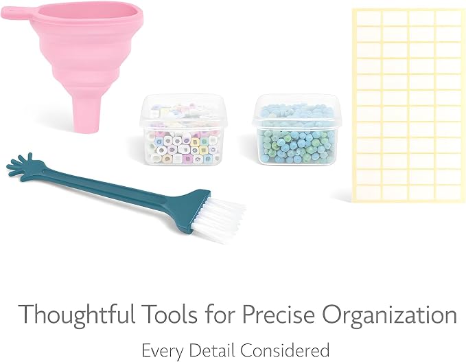 Bead Storage Container, Craft Organizer Box Portable Organizer and Storage Box Stackable Plastic Cases for Bracelet Making DIY Jewelry Nail Charms (4-Tire Bead Organizer)