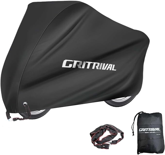 Bike Covers Outdoor Storage Waterproof. It Comes in 3 Colors and 2 Sizes. The Bike Cover is Equipped With a Bike Chain Lock