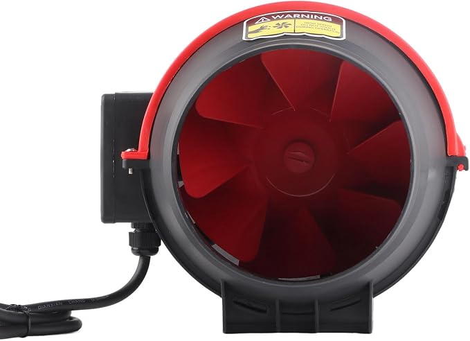 Srliya 6in Quiet Ventilation Fan with High Density Inclined Blades, IPX2 for Grow Tent Planting Indoor Place, Performance: Oblique Supercharging (US Plug110V)