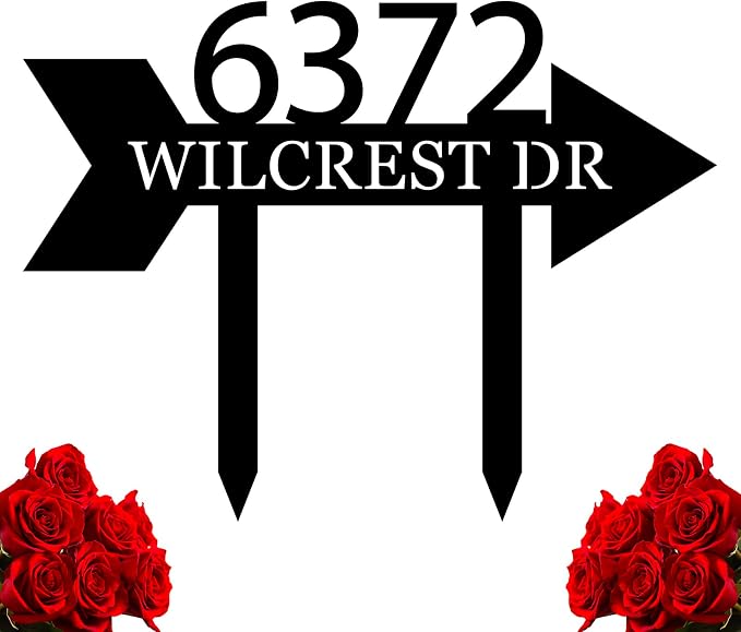 Custom Metal Yard Arrow Address Sign with Stake, Custom Address Sign, Metal Address Numbers, House Address Numbers Plaque, Address Signs For Houses, Floating House Numbers, House Address Number
