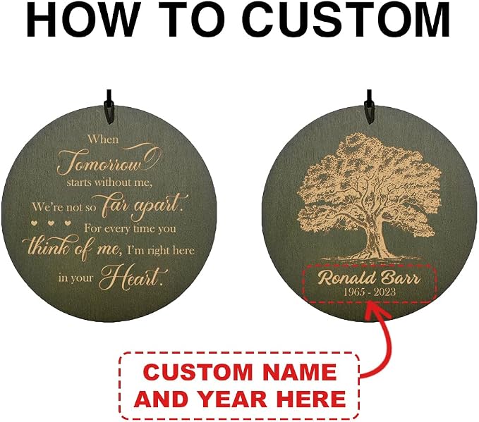Astarin Personalized Memorial Wind Chimes Gift for Loss of a Loved One,Customized Sympathy Wind Chimes,Bereavement/Memorial Gifts in Memory of Loved One Loss for Outside(Produced in Texas)