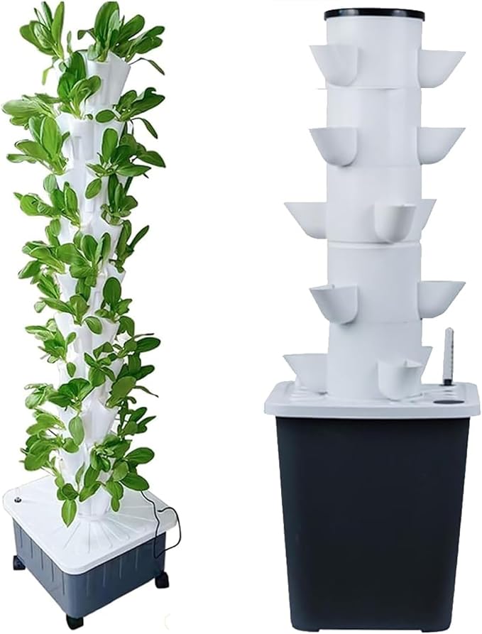 DIY Balcony Hydroponic Growing System Detachable PP Colonization Cups Home Garden Farm Greenhouse Vertical Tower Planters (Color : 25holes)