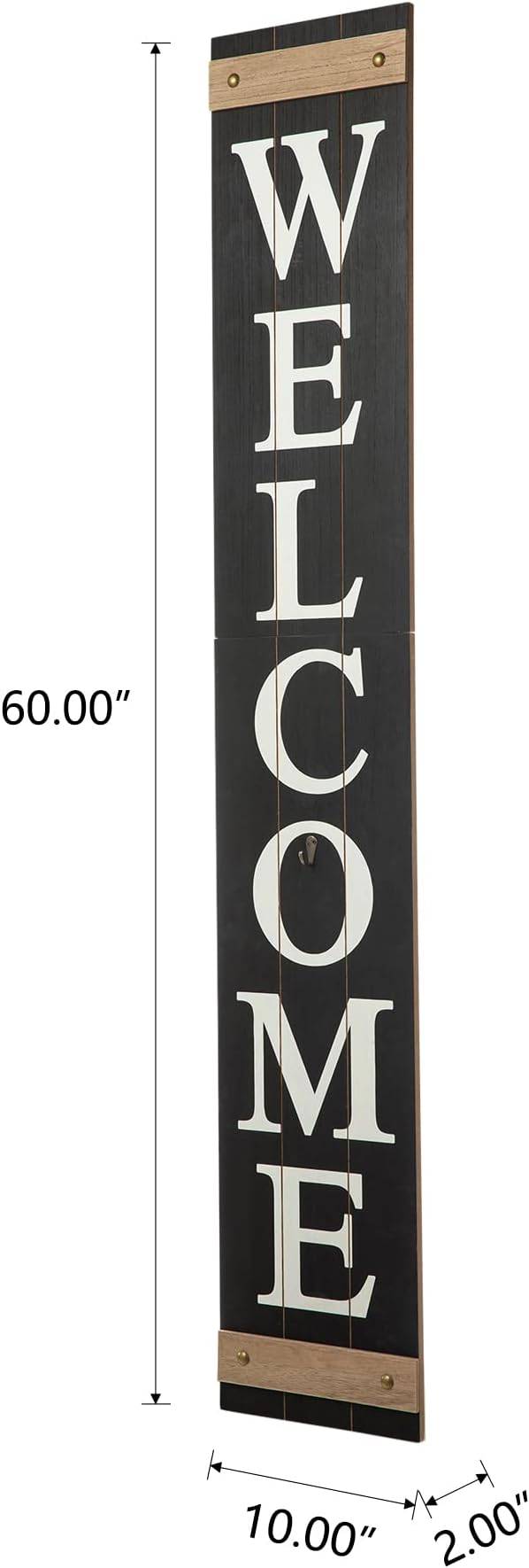 Glitzhome 60”H Welcome Sign for Front Door Porch Farmhouse Wooden Hanging Wall Sign with 4 Interchangeable Floral Wreaths for Seasons Spring Summer Fall Harvest Thanksgiving Christmas Home Decor
