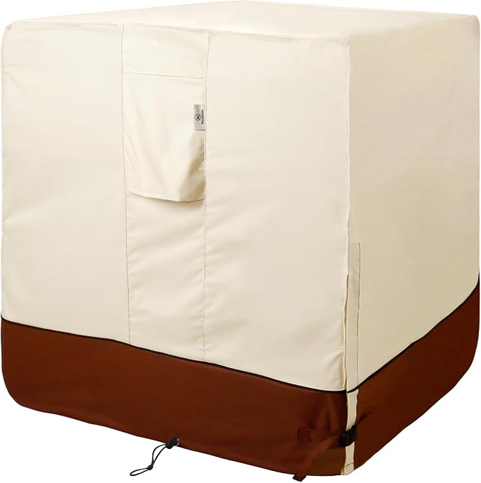 Air Conditioner Cover for Outside Units-Durable 600D AC Cover for Outside Unit Waterproof & Resistant AC Unit Covers Outdoor Central Square Fits up to 24 x 24 x 30 inches