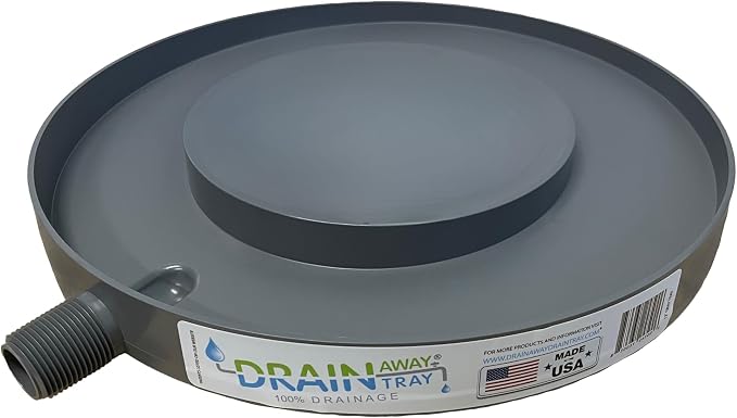 Drain Away Grey 22 inch Plant Saucer Heavy Duty Drain Tray for Large Pots Indoor Outdoor Waterproof UV Resistant | Protect Floors Decks | 12in 15in 22in | White Gray Terra Cotta Black