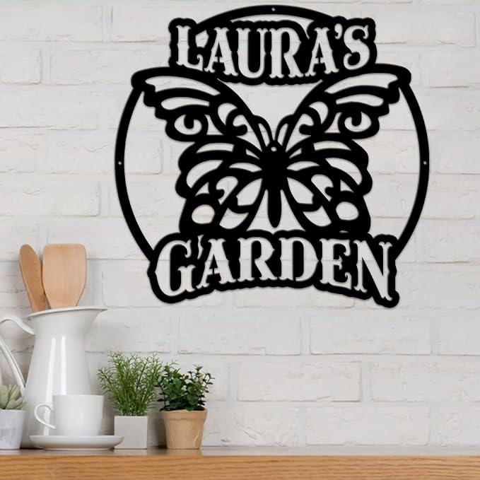 MeMate Personalized Metal Garden Signs - Custom Outdoor Decor, Rustic Plaque for Mom, Grandma, She Shed