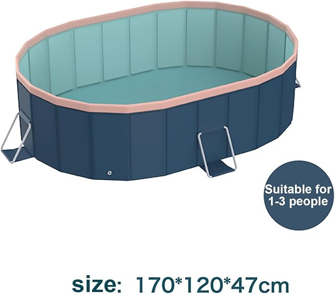 Montary Foldable Large Non-Inflatable Oval Swimming Pool for Family - Hard Plastic Shell, Oversized Thickened Design, Portable Collapsible Backyard Pool-67"x47.2"x18.5"