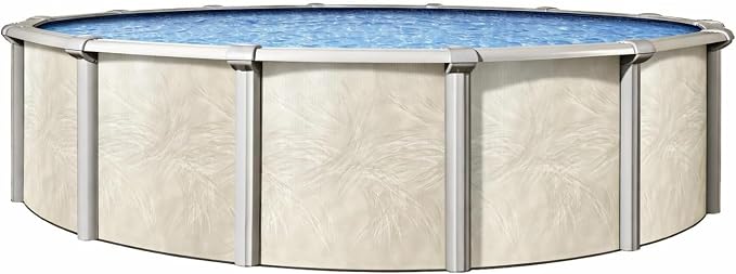 Pools 'Forever' 15 ft Round Above Ground Swimming Pool | 54 Inch Resin Protected Steel Sided Walls | Bundle Includes: 25 Gauge Overlap Liner & Widemouth Skimmer