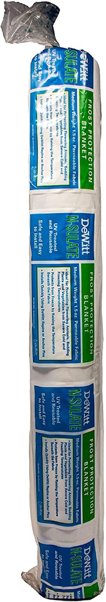 Dewitt N-Sulate Plant Cover Fabric 1.5 oz, 12 x 250 Feet – Frost Cloth Blanket for Vegetables, Flowers, Fruit Trees, Tomatoes, Raised Garden Beds, and Outdoor Winter Freeze Protection