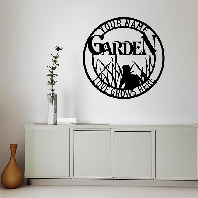 Yard Balcony Cottage Living Room Park Ornament Wall Decoration,Personalized Custom Metal Sculpture Sign Bird for Wedding,Memorial Day Monogram Signs for Garden