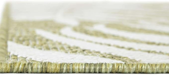 Unique Loom Outdoor Botanical Collection Area Rug - Palm (2' 7" x 10' Runner Green/Ivory)