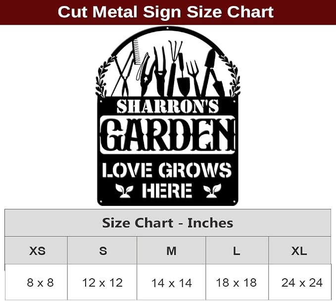 MeMate Personalized Metal Garden Signs Outdoor Decor, Custom Plaque for Women Mom Grandma, Rustic Decorations for She Shed, Potting Shed (01)