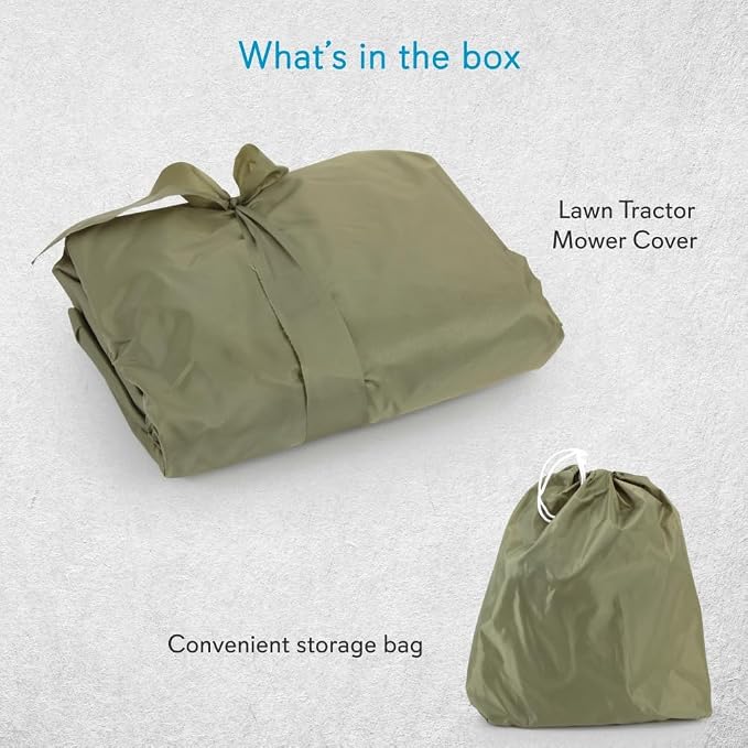 Pyle Riding Lawn Mower Cover, Waterproof Tractor Cover Universal Size, Durable, All Water Protection Covers for Your Rider Garden Tractor, Elastic Hem for Snug Fit, 72" x 44" x 46" Size (Green)