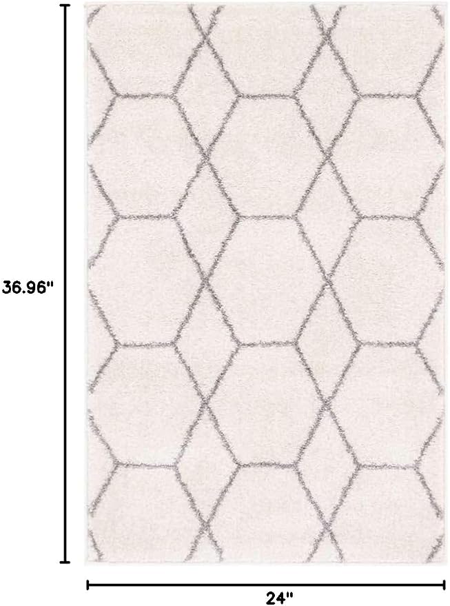 Unique Loom Trellis Frieze Collection Area Rug - Geometric (2' x 3' 1", Ivory/ Gray)