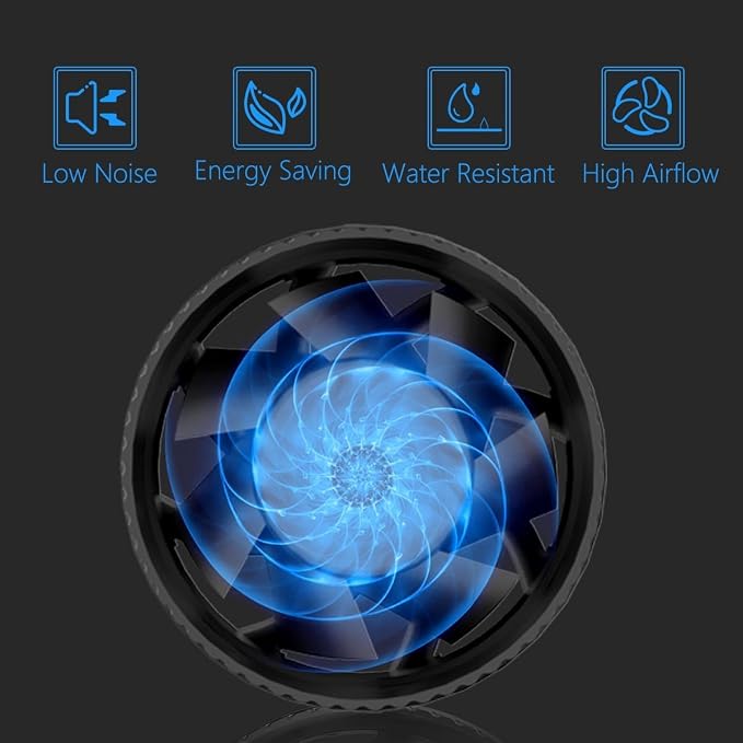 Hon&Guan 3 Inch Inline Blower Fan with Speed Controller 120 CFM with 20W Ultra-Low Power and Low Noise