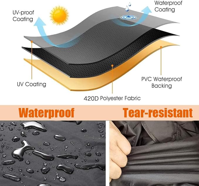 Patio Heater Cover- 87" H x 21" W x 24" D | Waterproof Outdoor Propane Heater Covers for Pyramid Heater with Zipper, Black