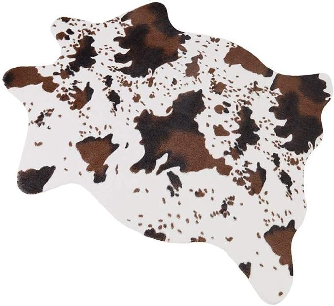 MustMat Cow Print Faux Cowhide Rug 2'6"x3'7", Western Small Area Decor | Fits bedroom,Vanity, Entryway,Nook,Dorm,Rustic;Perfect Farmhouse Decor,Cowboy Birthday
