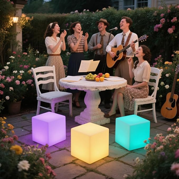 8-in Solar Cube Light Outdoor Waterproof, 16 Colors Illuminate Cube Floor Lamp, Dimmable Glowing LED Tesseract Cosmic w/Ground Stake & Remote Dynamic Effect for Garden Yard Patio Mood Ambient Lighting