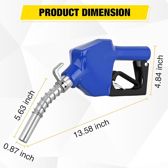 Nilight 3/4" NPT Fuel Nozzle with Fuel Hose Swivel, Automatic Shut Off Gas Pump Transfer Refilling Nozzle with Adjustable Speed Padlock for Gasoline, Kerosene, Diesel