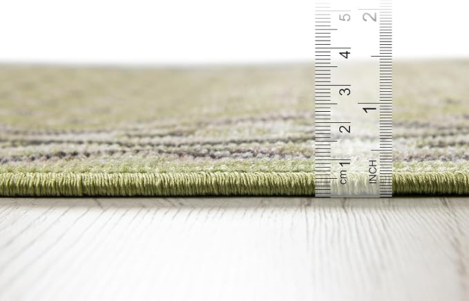 Unique Loom Williamsburg Collection Traditional Border with Dotted Center Area Rug, Rectangular 5' 1" x 8' 0", Green/Beige