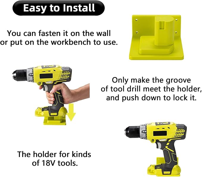 20 Pack Tool Holder Compatible with Ryobi 18V Power Tool Wall Mount Portable Holder Mount Hanger Organizer with Screws Easy Installation for Workshop Garage