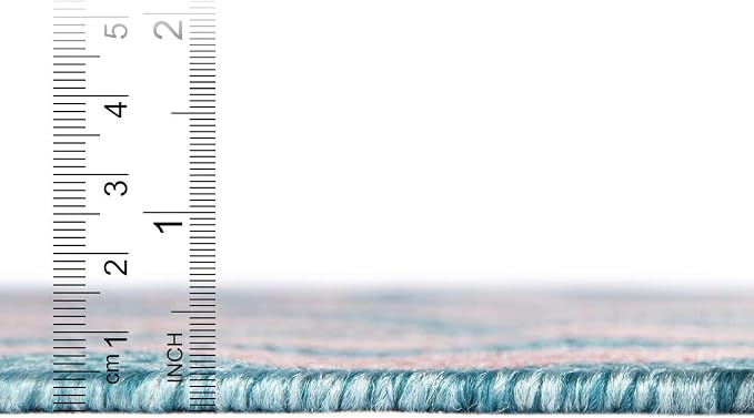 Jill Zarin Jill Zarin Outdoor Collection Area Rug - Napa (10' 8" Round Pink and Aqua/Light Blue)