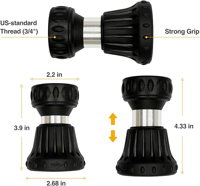 Cyprium Water Hose Nozzle Spray Water Nozzles 2 Pcs For Garden Fireman Style Hose Nozzle Outdoor Hose Nozzle Sprayer High Pressure Watertight Connections For Reliable Use In Gardening, Cleaning