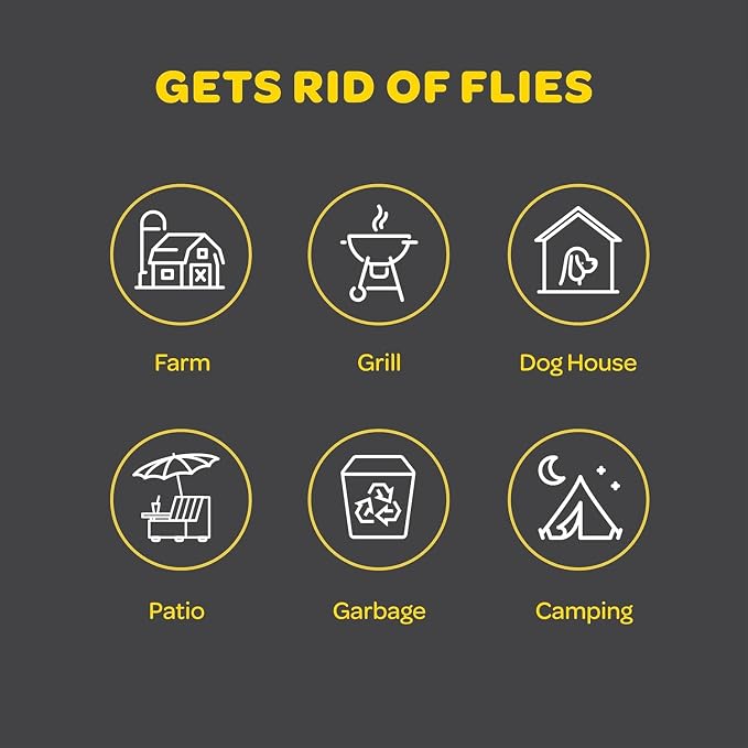 Outdoor Fly Trap [Set of 4] Fly Traps with Dissolvable Non-Toxic Bait - Fly Repellent for Outdoor Use Only - Controls Flies for Patios, Barns, Ranches Etc. Hanging Fly Traps with Tie Included