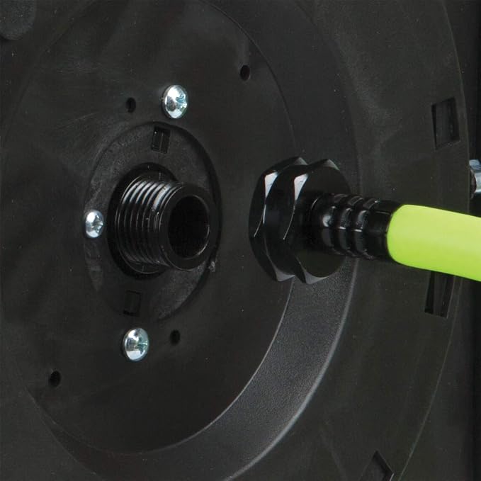 Flexzilla Levelwind Retractable Air Hose Reel, 3/8 in. x 75 ft., Heavy Duty, Lightweight, Hybrid, ZillaGreen - L8306FZ