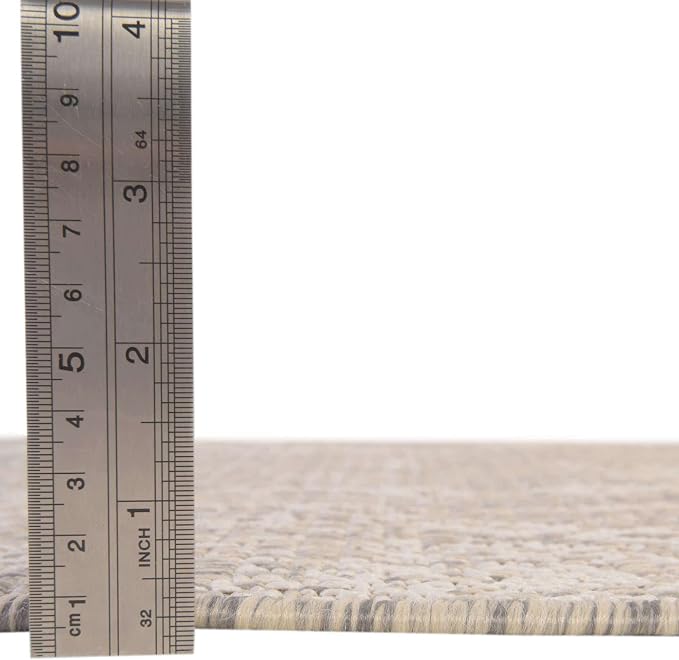 Unique Loom Outdoor Bohemian Collection Area Rug - Anthro (5' 3" Square, Gray/ Ivory)
