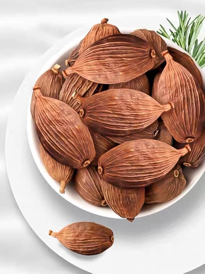 Black Cardamom (CaoGuo) 云南草果- 5.29oz/150gPure Natural Chinese Herbal Medicine- Tsao-ko- Dried Whole Herbal Spice for Tea, Cooking (Dried Black Cardamom)