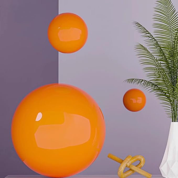 Gazing Globe Decor Ball, Hollow Gazing Ball, Seamless Stainless Steel Polished Reflective Smooth Mirror Garden Sphere Globe, Props of Photography, Garden Home Decor (Orange, Dia: 12 inch/30cm)