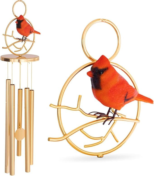 Cardinal Memorial Wind Chime for Outside | Sympathy Gift for Loss of Dad, Mom, Husband, Child or Loved One