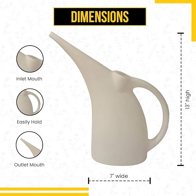 2 Pack Watering Can 1/2 Gallon - Small Watering Can for Indoor Plants - Outdoor Watering Can - White Plant Waterer - Plastic Watering Can for Garden