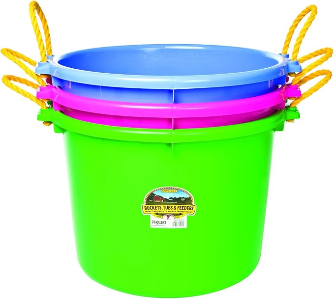 Little Giant® Plastic Muck Tub | Durable & Versatile Utility Bucket with Handles | Muck Bucket | Durable Handles | 70 Quart | Berry Blue