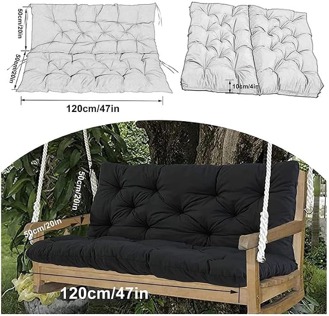Swing Cushion Replacement Outdoor Porch Waterproof Bench Cushion 2-3 Seater Washable Bench Replacement Cushions for Outdoor Patio Porch Swing Cushions