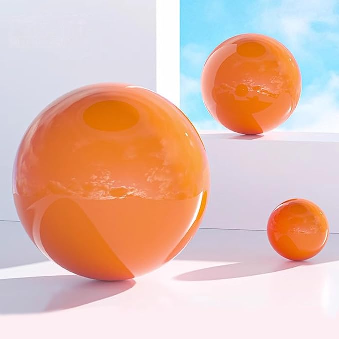Gazing Globe Decor Ball, Hollow Gazing Ball, Seamless Stainless Steel Polished Reflective Smooth Mirror Garden Sphere Globe, Props of Photography, Garden Home Decor (Orange, Dia: 12 inch/30cm)
