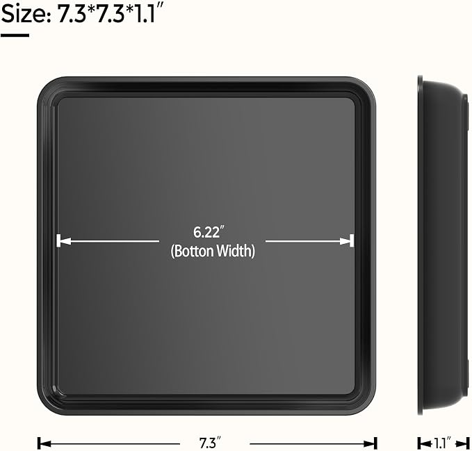 WAYNHUI Squared Plant Saucer 6/8/10/12/14/16/18Square Plastic Basin Tray Large/Small Water Receiving Tray (Black 6inch 5pack)