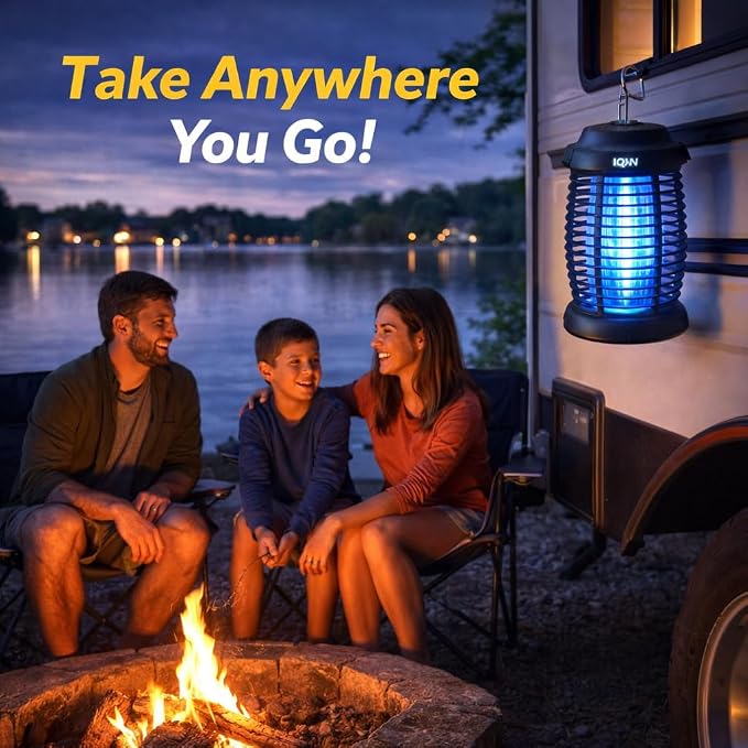 Bug Zapper Outdoor,15w Electric Mosquito Zapper with LED Light for Indoor,4200V Insect Fly Zapper Waterproof with 8.92ft Power Cord,Fly Trap Outdoor for Home,Patio,Backyard,Garden,Camping