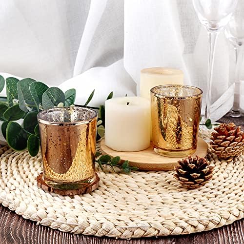 72pcs Gold Glass Tea Light Holders - Votive Candle Holders Bulk for Weddings Events - Glass Votives for Wedding Centerpieces, Christmas, Thanksgiving - Candle Accessories Decor (72, Gold) - Image 3
