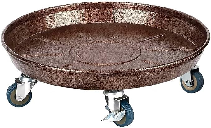 Rolling Plant Caddy Dolly with Wheels, 16" Heavy Duty Plant Stand on Casters for Planters, Wheeled Plant Roller Base for Indoor Outdoor Flower Pot, Bronze, 1 Pack