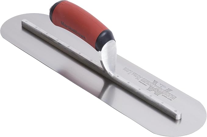 MARSHALLTOWN Fully Rounded Concrete Finishing Trowel, High Carbon Steel Blade, DuraSoft Handle, 16 x 4, Assembled in USA, MXS66FRD