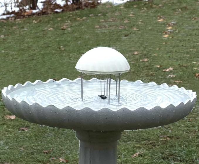 Farm Innovators Birdbath Water Rippler Agitator Attracts Birds and Deters Mosquitoes from Laying Eggs, Model WR-25 | Creates Continuous Water Movement to Attract Backyard Birds