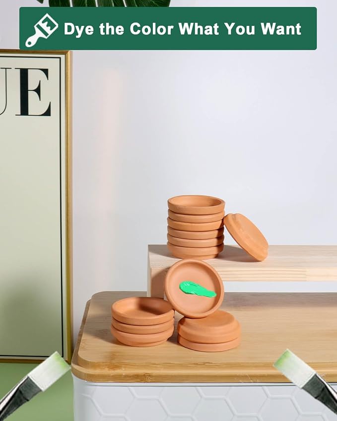 vensovo 2 Inch Terracotta Plant Saucer Pots Tray - 32 pcs Mini Planter Saucers for Indoor & Outdoor Plants, Small Clay Trays Perfect for 1 Inch 1.5Inch Flower Pot
