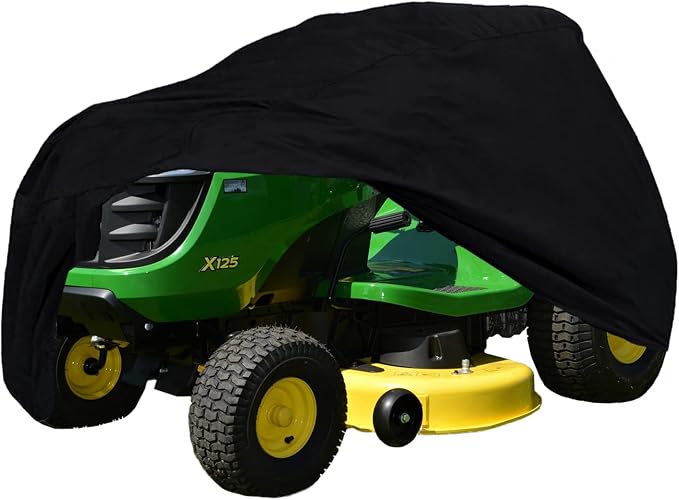 Szblnsm Riding Lawn Mower Cover, Waterproof Tractor Cover Fits Decks up to 54", Heavy Duty 420D Polyester Oxford, Covers Against Water, UV, Dust, Dirt, Wind for Outdoor Lawn Mower Storage