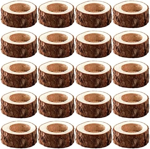 Lawei 20 Pack Wooden Tealight Candle Holder, Wood Votive Tealight Holder Tealight Candlestick for Wedding Party Birthday Holiday Decoration by ENJOYEVERYMOMENT